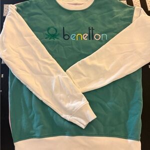 United Colors Of Benetton Green and White Sweater
